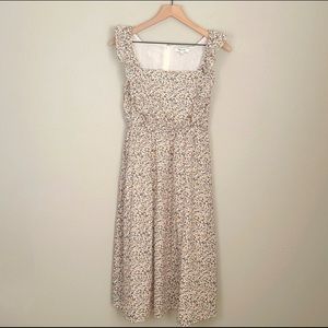 Madewell Ruffle Strap Square Neck Midi Prairie Dress